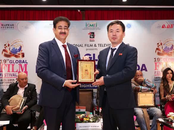 DPR Korea Counsellor Jang Jong Hwan Felicitated at 19th Global Film Festival Noida 2026