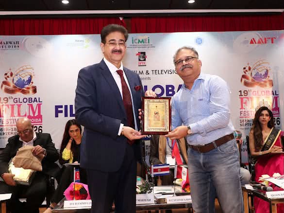 Actor Girish Jain Felicitated at 19th Global Film Festival Noida 2026
