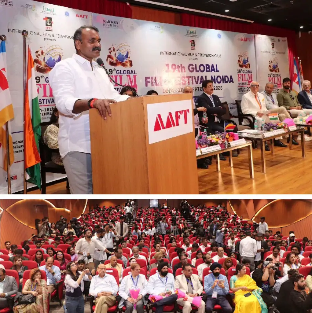 Dr. L. Murugan Highlights India’s Media and Entertainment Industry as a Growing Force in the Orange Economy at 19th Global Film Festival Noida
