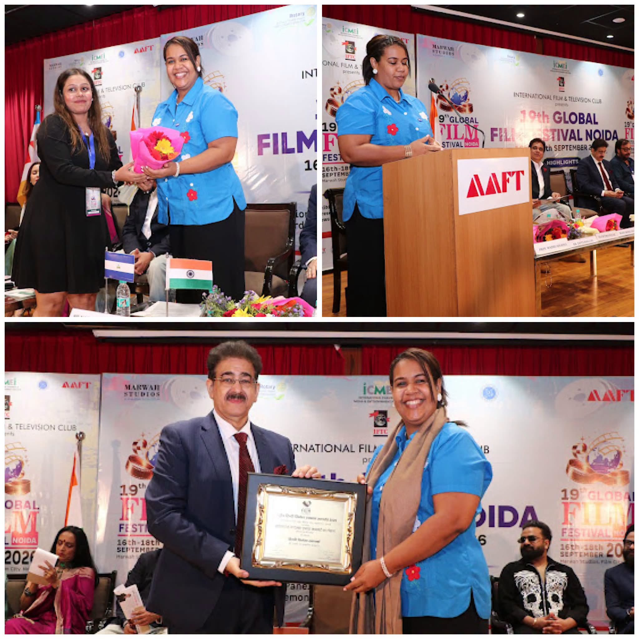 Nicaragua Ambassador H.E. Nadeska Imara Cuthbert Carlson Honoured with Hindi Cinema Samarthak Award